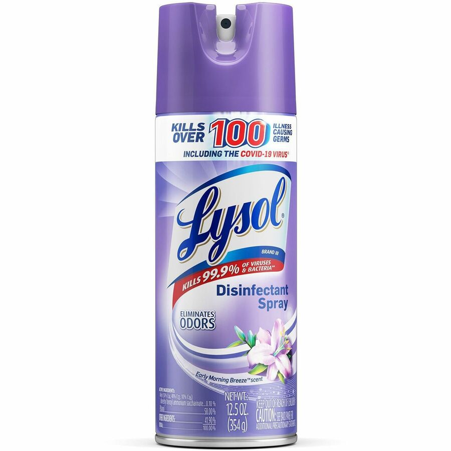 Lysol Breeze Disinfectant Spray - Spray - 12.5 fl oz (0.4 quart) - Early Morning ScentCan - 1 Each - Clear - Office Supply