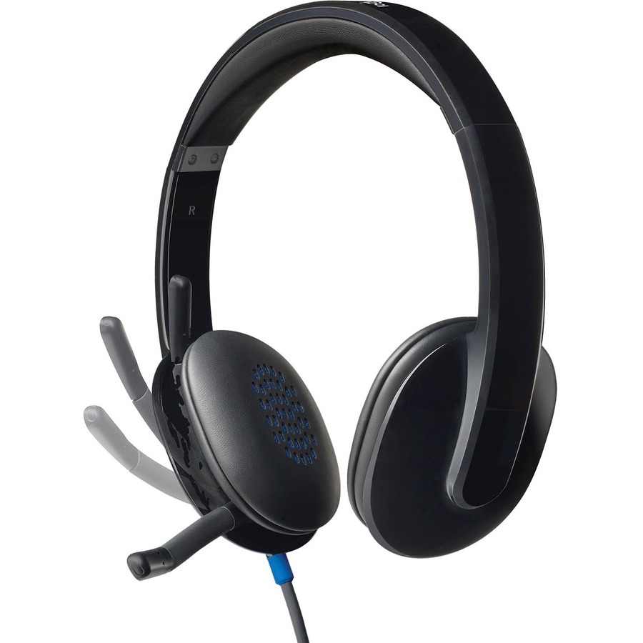 Logitech H540 Headset - Stereo - - Wired - Over-the-head - Semi-open - Black - Office Supply Hut
