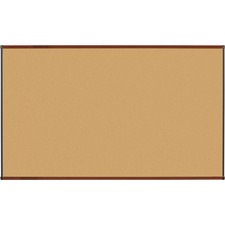 Lorell Bulletin Board - 72" (1828.80 mm) Height x 48" (1219.20 mm) Width - Natural Cork Surface - Self-healing, Durable - Mahogany Wood Frame - 1 Each