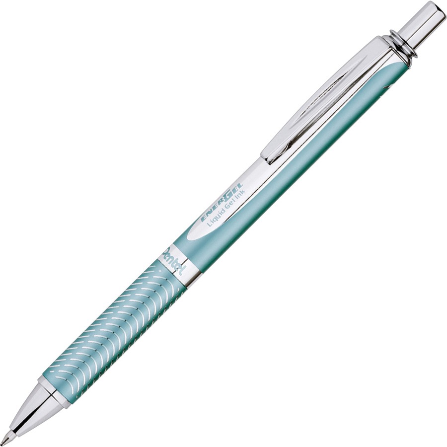 Pentel Retractable Gel Pens Rubber Grip Glittery Barrel 0.7 Tip 6 Colours K437 