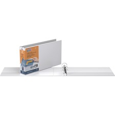 QuickFit QuickFit Round Ring Deluxe Legal Spreadsheet View Binder - 2" Binder Capacity - Legal - 8 1/2" x 14" Sheet Size - 475 Sheet Capacity - 3 x Round Ring Fastener(s) - 2 Front & Back Pocket(s) - Vinyl - White - Recycled - Heavy Duty, Antimicrobial, Ink-transfer Resistant - 1 Each