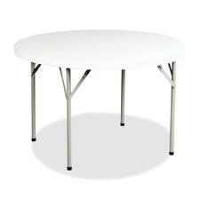 Heartwood Lightweight Polypropylene Round Folding Table - Round Top x 60" Table Top Diameter - 29" Height - Granite - Steel