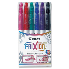 FriXion Colour Erasable Marker Pen Set - 2.5 mm Marker Point Size - Assorted - 6 / Set