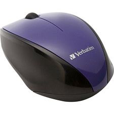 Verbatim Wireless Notebook Multi-Trac Blue LED Mouse - Purple - Blue Optical - Wireless - Radio Frequency - 2.40 GHz - Purple - 1 Pack - USB 2.0 - Scroll Wheel - 3 Button(s) - 1