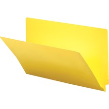 Smead Shelf-Master Straight Tab Cut Legal Recycled End Tab File Folder - 9 1/2" x 14 5/8" - 3/4" Expansion - Yellow - 10% Recycled - 1 Box