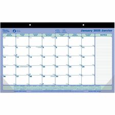 Blueline® Monthly Desk/Wall Calendars - Monthly - 1 Year - January 2024 - December 2024 - 1 Month Single Page Layout - 17 3/4" x 10 7/8" Sheet Size - Desk Pad - Chipboard - Tear-off, Bilingual - 1 Each