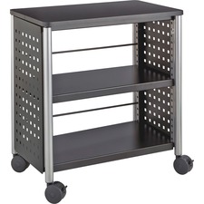 Safco Scoot Personal Contemporary Design Bookcase - 25" x 15.5" x 27" - 2 Shelve(s) - 1 Adjustable Shelf(ves) - Material: Steel, Particleboard - Finish: Black, Laminate, Powder Coated - Adjustable Leveler, Casters