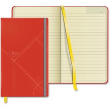 TOPS Idea Collective Hard Cover Journal - 120 Sheets - 5" x 8 1/4" - 0.63" (15.88 mm) x 5" (127 mm) x 8.25" (209.55 mm) - Cream Paper - Red Cover - Acid-free, Durable Cover, Ribbon Marker, Elastic Closure, Pocket - 1 Each