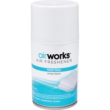 AirWorks Metered Aerosol Air Fresheners - Aerosol - 169901.08 L - 198.4 g - Fresh Linen - 12 / Carton