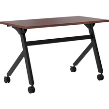 HON Multipurpose Table - Flip Base - Chestnut, Laminated Top - 48" Table Top Width x 24" Table Top Depth x 1" Table Top Thickness - 29.5" Height - Chestnut - Steel - 1 Each
