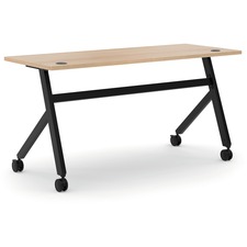 HON Multipurpose Table - Fixed Base - Laminated, Wheat Top - 60" Table Top Width x 24" Table Top Depth x 1" Table Top Thickness - 29.5" Height - Steel - 1 Each