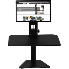 Victor High Rise Sit-Stand Desk Converter - 15.50" (393.70 mm) Height x 28" (711.20 mm) Width x 23" (584.20 mm) Depth - Desktop - Laminate - Wood, Steel - Black