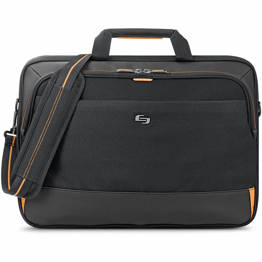 Solo Urban Carrying Case for 11" to Apple iPad Ultrabook - Black, Gold - Polyester Body - Handle, Shoulder Strap - 12" Height x 16.5" Width x 2.5" Depth - 1 Each - Office Supply Hut
