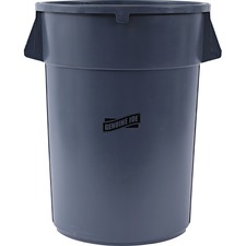 Genuine Joe 44-gallon Heavy-duty Trash Container - 166.56 L Capacity - Heavy Duty, Handle - 24" Height x 31.5" Width x 24" Depth - Gray - 1 Each