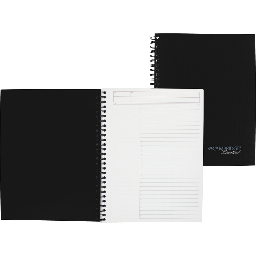 Perforated Pages Twin-Wire Binding Black Flexible Cover 8.5 x 11 Blue Sky Aligned Notes Professional Business Notebook 