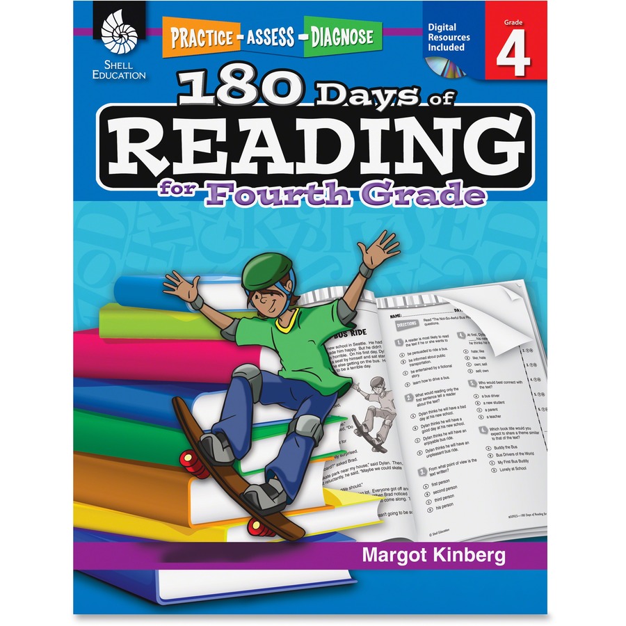 Shell Education Education 18 Days of Reading 4th-Grade Book  Printed/Electronic Manual by Margot Kinberg - Shell Educational Publishing  Publication - CD-ROM, Book - Grade 4 - Brooker Business Products