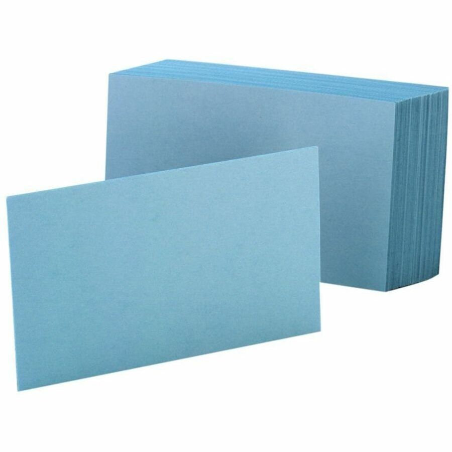 Oxford Colored Blank Index Cards 100 Sheets Plain 4" x 6" Blue Paper Durable 100