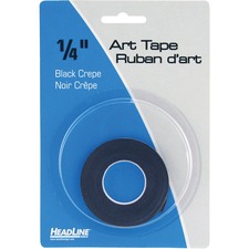 Headline Marking Tape - 27 ft (8.2 m) Length x 0.25" (6.4 mm) Width - 1 Each - Black