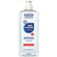 Zytec Germ Buster Hand Sanitizer Gel - 1.05 L - Pump Bottle Dispenser - Kill Germs, Bacteria Remover - Hand - Moisturizing - Clear - 1 Each