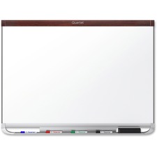 Quartet Prestige 2 Mahogany Magnetic Total Erase Board - 36" (3 ft) Width x 24" (2 ft) Height - White Surface - Mahogany Frame - Rectangle - Magnetic - Durable, Ghost Resistant, Stain Resistant - 1 Each