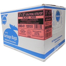 Ralston Extra-Strong Black Trash Bags - 30" (762 mm) Width x 38" (965.20 mm) Length - 1.20 mil (30 Micron) Thickness - Black - Resin - 125/Carton - Industrial, Garbage