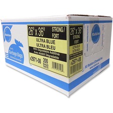 Ralston Blue Industrial Strength Trash Bags - 26" (660.40 mm) Width x 36" (914.40 mm) Length - Blue - Hexene Resin - 200/Carton - Industrial, Garbage