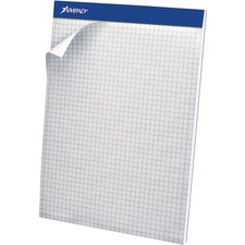 TOPS Quad-grid Perforated Pad - 50 Sheets - 8 1/2" x 11 3/4" - White Paper - Micro Perforated, Rigid, Chipboard Backing, Easy Tear - 1 Each