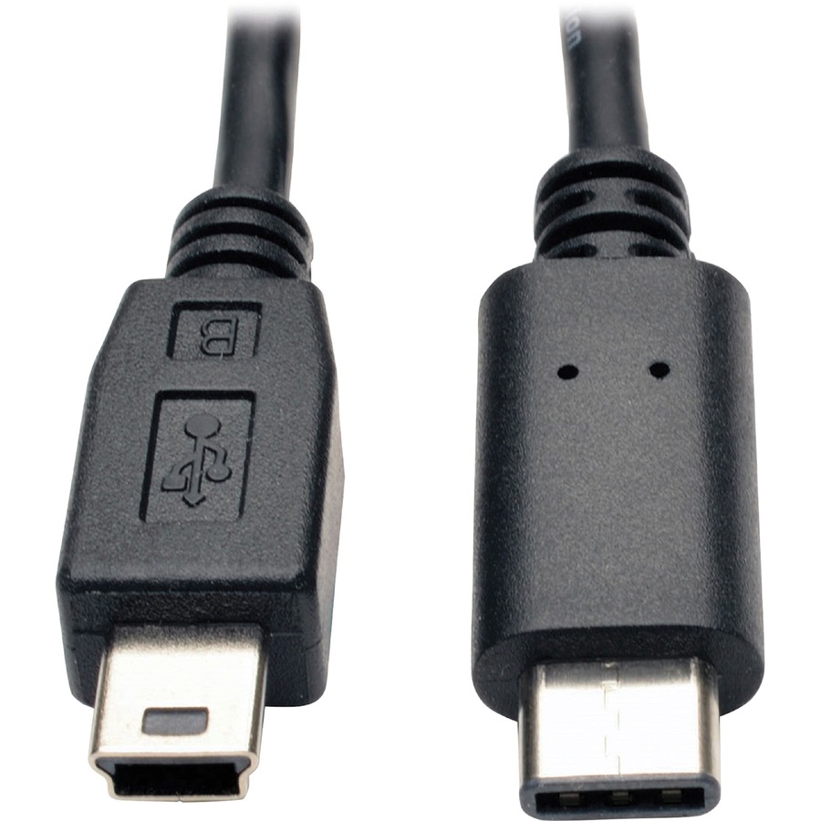 Tripp Lite USB 2.0 Hi-Speed Cable 5-Pin Mini-B to USB Type-C USB-C M/M 6ft - 60 - 6 ft - 1 x Mini Type B Male USB - 1
