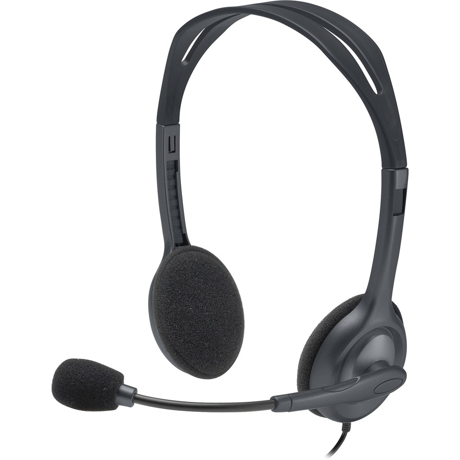 midt i intetsteds oversættelse Isbjørn Logitech Stereo Headset H111 - Stereo - Mini-phone (3.5mm) - Wired - 32 Ohm  - 20 Hz - 20 kHz - Over-the-head - Binaural - Supra-aural - 7.70 ft Cable -  Noise Canceling - Office Supply Hut