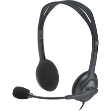 Logitech Stereo Headset H111 - Stereo - Mini-phone (3.5mm) - Wired - 32 Ohm - 20 Hz - 20 kHz - Over-the-head - Binaural - Supra-aural - 7.7 ft Cable - Noise Canceling