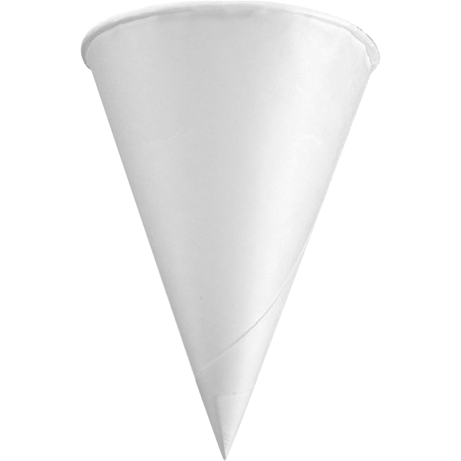 Konie Rolled Rim Paper Cone Cups - 4 fl oz - Cone - 200 / Pack - White -  Wax Paper - Cold Drink, Beverage - Thomas Business Center Inc
