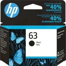 HP 63 Original Ink Cartridge - Single Pack - Inkjet - 170 Pages - Black - 1 Each