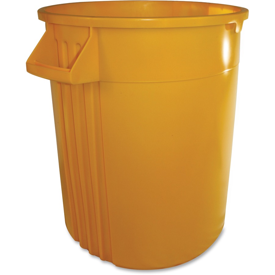 Rubbermaid Brute Rollout Container, Square, Plastic, 50 gal, Yellow