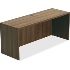 Lorell Chateau Series Credenza - 66.1" x 23.6"30" Credenza, 1.5" Top - Reeded Edge - Material: P2 Particleboard - Finish: Walnut, Laminate - Durable, Grommet, Cord Management, Modesty Panel - For Office
