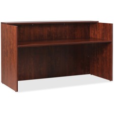 Lorell Essentials Series Cherry Reception Desk - 1" Top, 35.4" x 70.9"42.5" Desk - Finish: Cherry Laminate