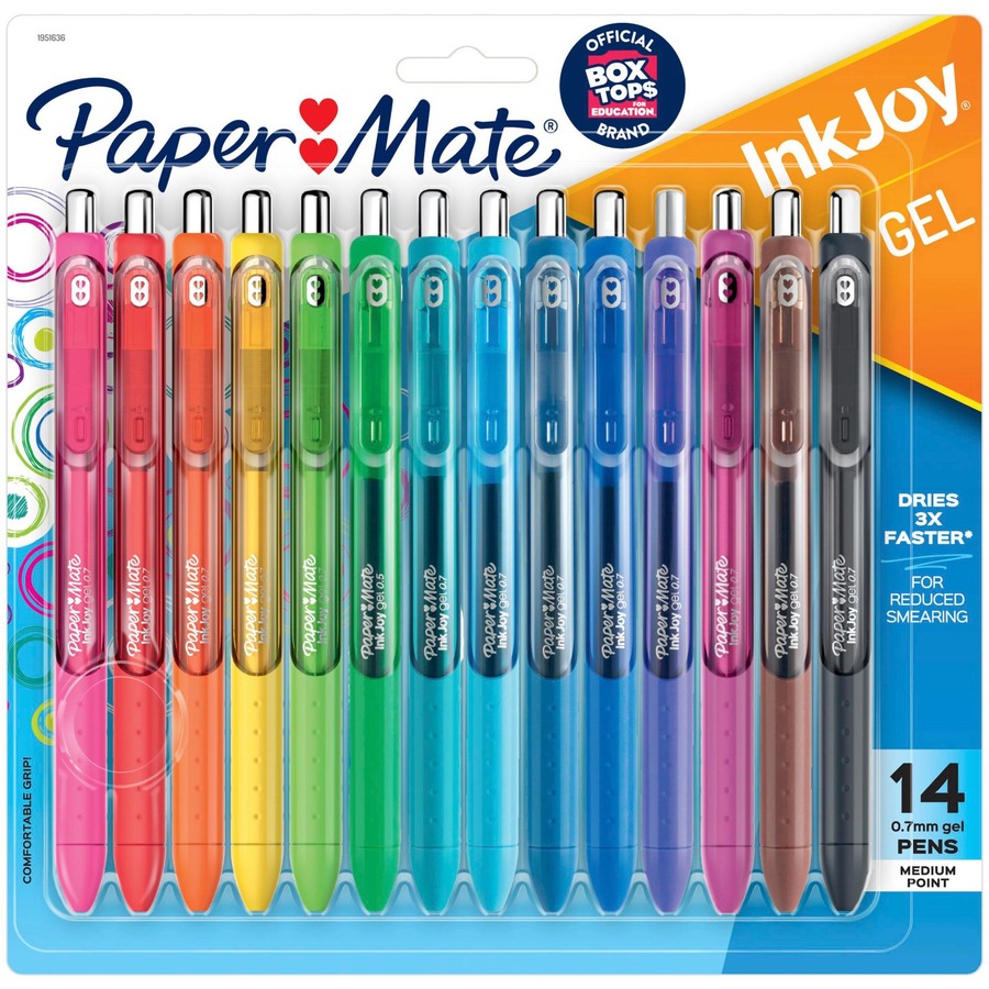 Gel Pens Quick Drying Ink 0.7mm Medium Point Paper Mate InkJoy 12 Assorted Color 