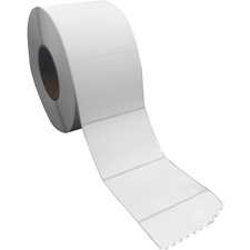 Sparco Direct Thermal Labels - 4" Width x 3" Length - Rectangle - Direct Thermal - White - 7600 Total Label(s) - 4 / Carton - Perforated, Self-adhesive
