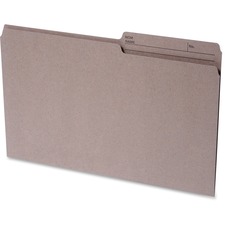Continental 1/2 Tab Cut Legal Recycled Top Tab File Folder - 8 1/2" x 14" - Top Tab Location - Assorted Position Tab Position - Kraft - 100% Recycled - 100 / Box