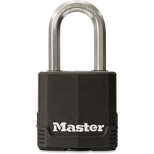 Master Magnum M115BLCDLF Padlock - 1.50" (38.10 mm) Shackle Diameter - Pick Resistant, Pry Resistant, Weather Resistant - Laminated Steel, Stainless Steel, Zinc, Steel - Black - 1 Each