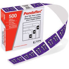 Pendaflex File Folder Label - "2017" - 1 1/4" x 15/16" Length - Purple - 500 / Box - Preprinted