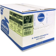 Ralston Industrial Garbage Bags 2600 Series - EcoLogo Recycled Black - 30" (762 mm) Width x 38" (965.20 mm) Length - 0.80 mil (20 Micron) Thickness - Black - Resin - 200/Carton - Industrial, Garbage