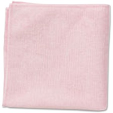 Rubbermaid Commercial 2x12 Light Commercial Microfiber Cloth Red - Cloth - 12" (304.80 mm) Width x 12" (304.80 mm) Length - 24 / Pack - Pink