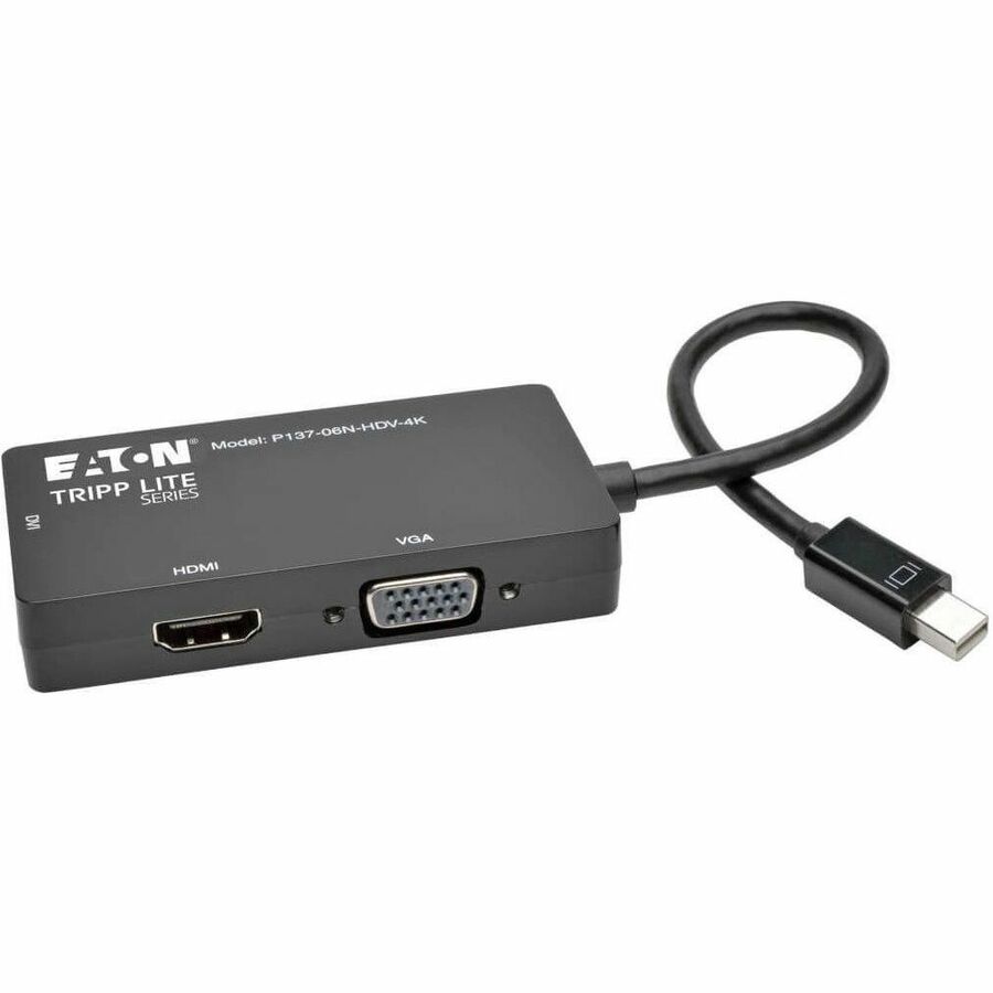 Lite Mini DisplayPort 1.2 to VGA/DVI/HDMI All-in-One Converter Adapter, 4K x 2K HDMI - DVI/HDMI/Mini DisplayPort/VGA A/V Cable for Audio/Video Device, Tablet, Projector, TV - First End: 1 x
