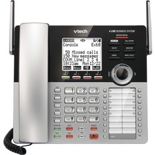VTech CM18245 DECT 6.0 Standard Phone - Black - 4 x Phone Line - Speakerphone - Answering Machine - Hearing Aid Compatible