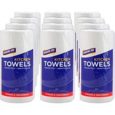Genuine Joe Paper Towels - 2 Ply - 8" x 11" - 250 Sheets/Roll - 1.63" (41.40 mm) Core - White - Paper - 12 / Carton