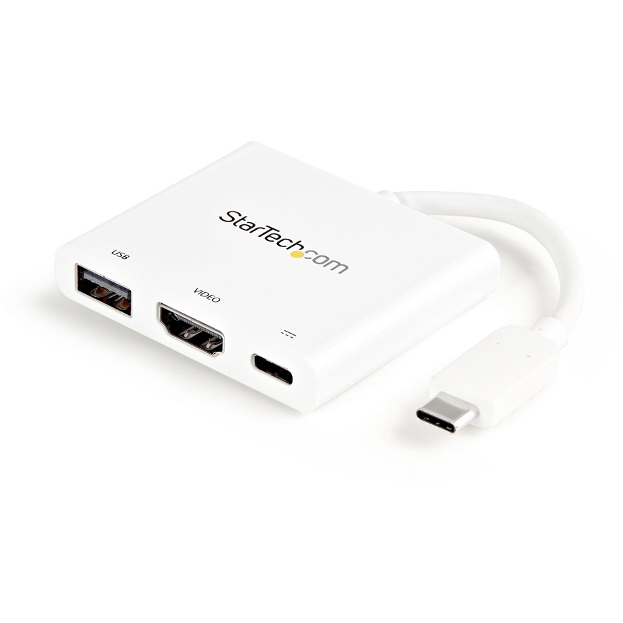 StarTech.com USB C Multiport Adapter with HDMI 4K & 1x 3.0 - PD - & Windows - White USB Type C All in One Video Adapter - Expand the connectivity