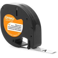 Dymo LetraTag 18771 Fabric Iron on Tape - 1/2" Width - White - Fabric - 1 Each