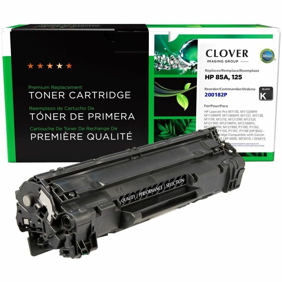 Clover Imaging Group Remanufactured Laser Toner Cartridge 85A (Canon 125, Canon 3484B001, Canon CRG125, HP 85A, HP CE285A) - Black - 1 Each - 1,600 Pages
