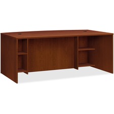 HON Bow Front Desk Shell, 72"W - 72" x 42"29" Desk Shell, 72" x 42" Work Surface, 1" Edge - Square Edge - Finish: Medium Cherry Laminate - Abrasion Resistant - For Office