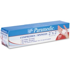 Paramedic Non-sterile Compresses 2'' X 2'' - 4 Ply - 2" (50.80 mm) x 2" (50.80 mm) - 200/Pack - 200 Per Pack - Rayon, Polyester